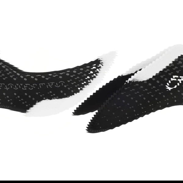 Equestro Saddle Pad, Memory Foam, with Fur Trim at Front and Back, Faux Fur