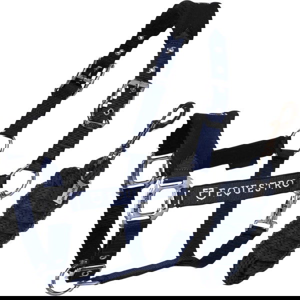 Equestro Halfter Set, Nylonhalfter mit Fleece, mit Führstrick