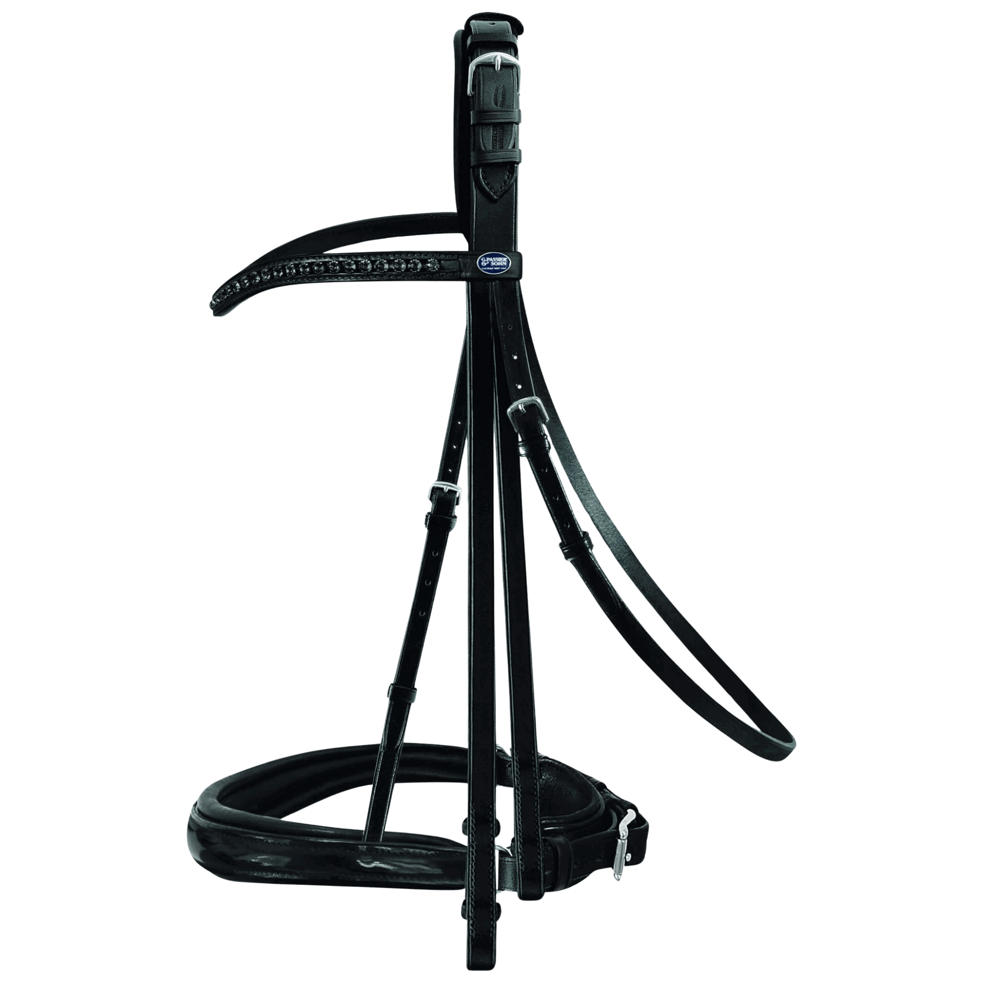 Passier Kandare Hubertus Schmidt Black Luxury Edition, schwedisches Reithalfter, mit Zügeln