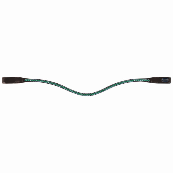 Passier Browband with Large Premium Crystals, Curved, without Edge