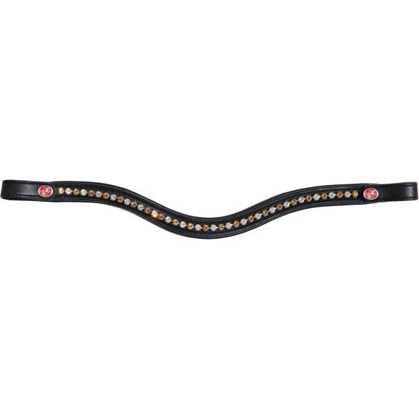 Kieffer Browband Flexiloop, Quick-Release Buckle, 6 mm Crystals, Black