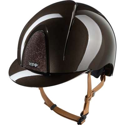 KEP Riding Helmet Smart NOVA Metal Polish Star with Beige Chinstrap