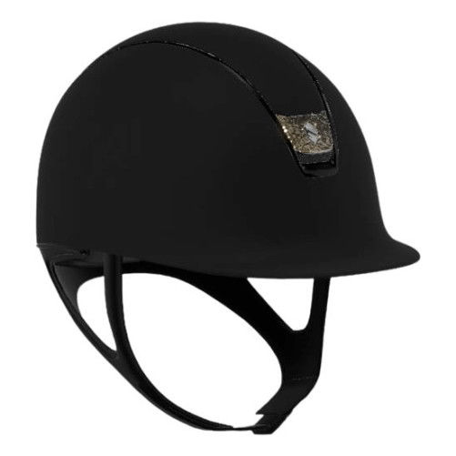 Samshield Riding Helmet Classic 2.0 Shadowmatt,Trim Black Chrome,Blazon Crystal Fabric Metal Eclipse