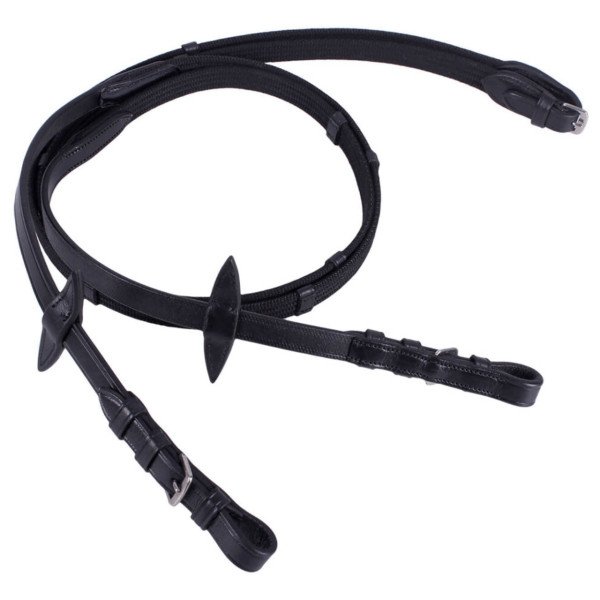QHP Web Reins, with Leather Stoppers
