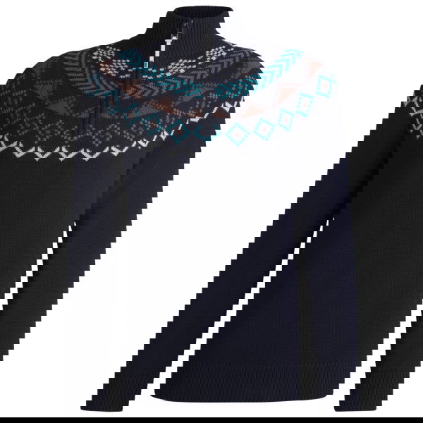 BOSS Equestrian Pullover Herren Troyer HW25, Strickpullover, Norweger Muster