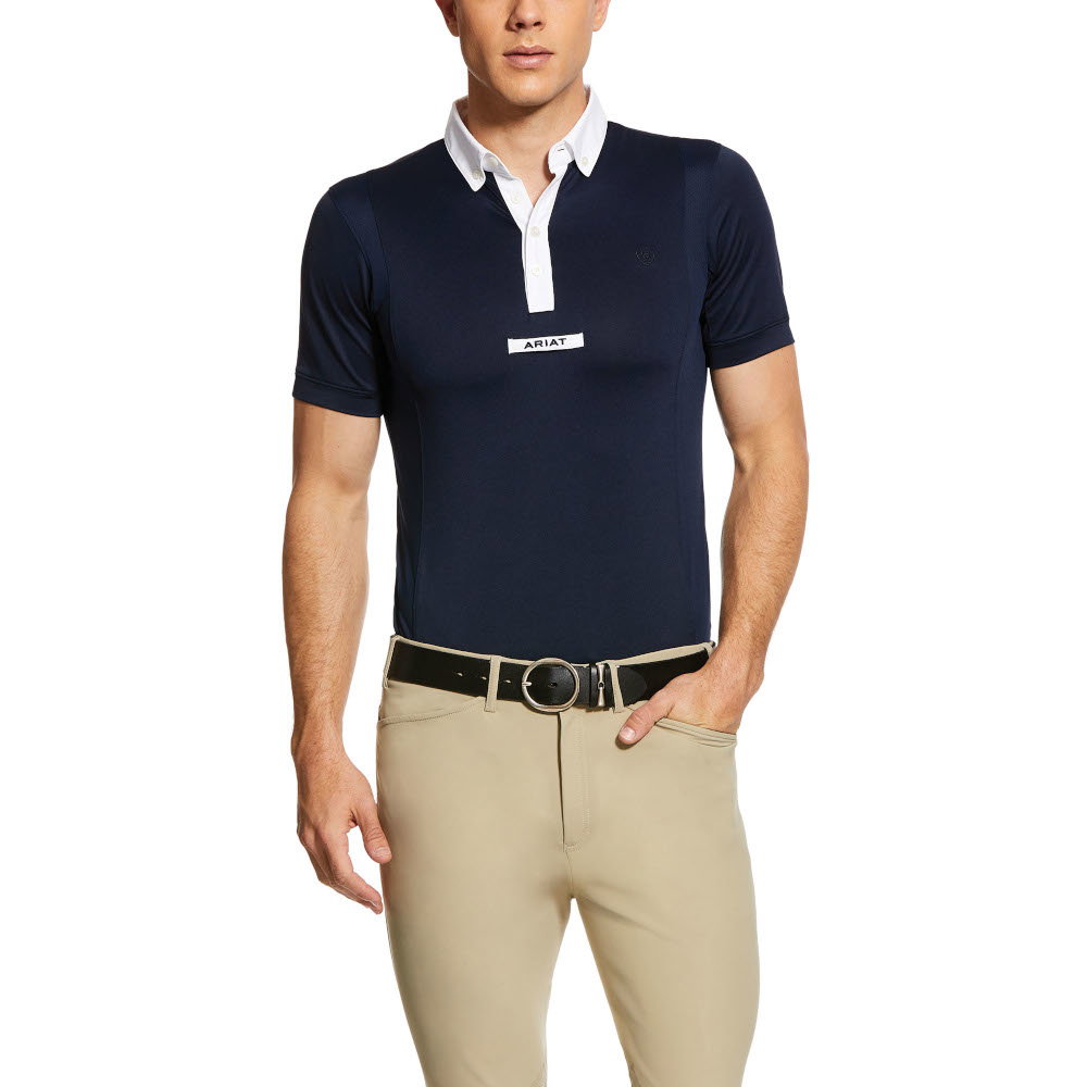Ariat Herren Turniershirt Tek SS, Turnierpolo, kurzarm