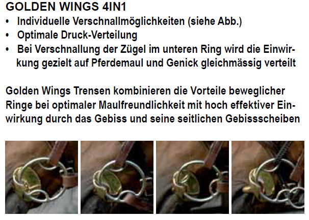 Golden orders Wings Gebiss Trense 10,5 Stübben