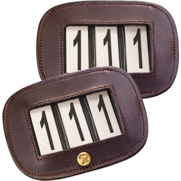 Sunride Start Numbers, Leather, 3 Digits, Set of 2