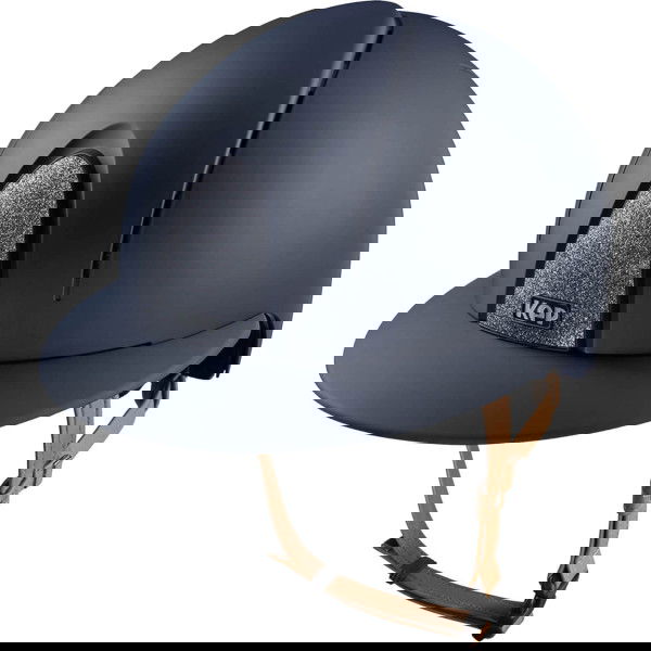 KEP Reithelm Smart NOVA Matt Silver Star mit Polo-Schirm mit Beigen Kinnriemen