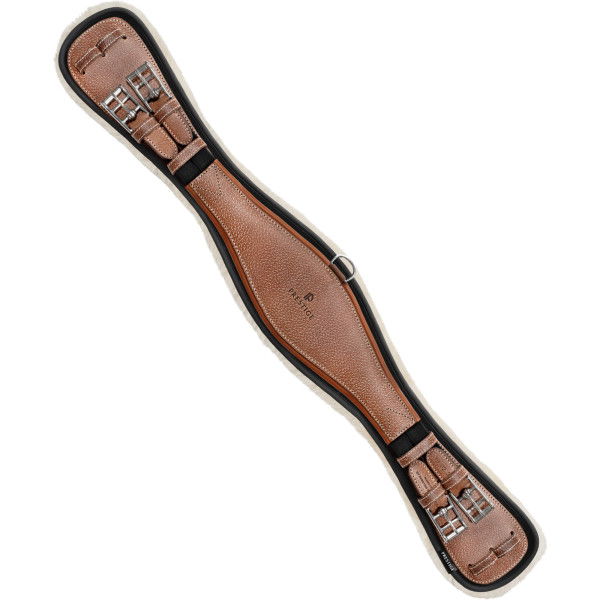 Prestige Italia Saddle Girth 3A140FR Anatomic, Short Girth, Dressage Girth, with Faux Fur