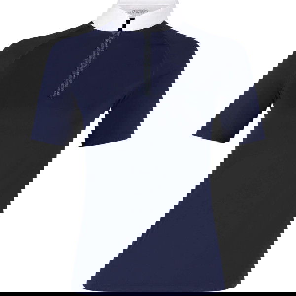 Kentucky Horsewear Turniershirt Damen Classic mit Glitzer Reisverschluss, kurzarm