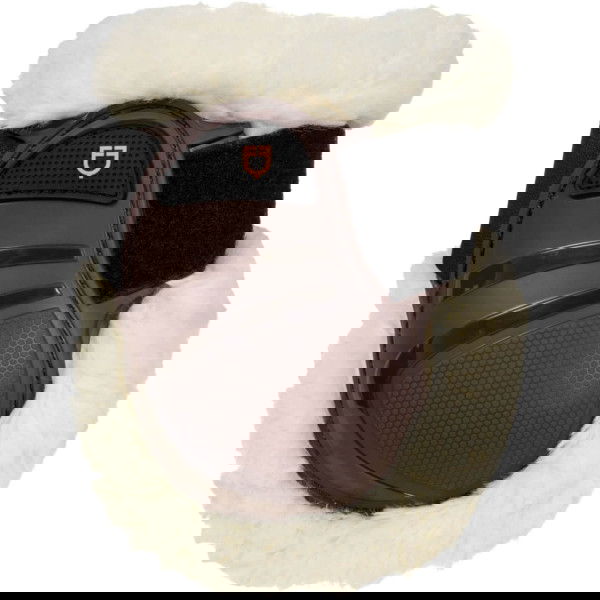 Equestro Streichkappen Young Horse Synthetic Sheepskin, Hartschalenstreichkappen, Kunstfell