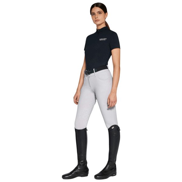 Cavalleria Toscana Women's Training Shirt CT Jersey S/S Zip SS 24, Training Polo, short-sleeved
