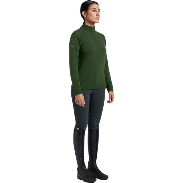 Cavalleria Toscana Pullover Damen CT Lambswool Half Zip HW24, Strickpullover