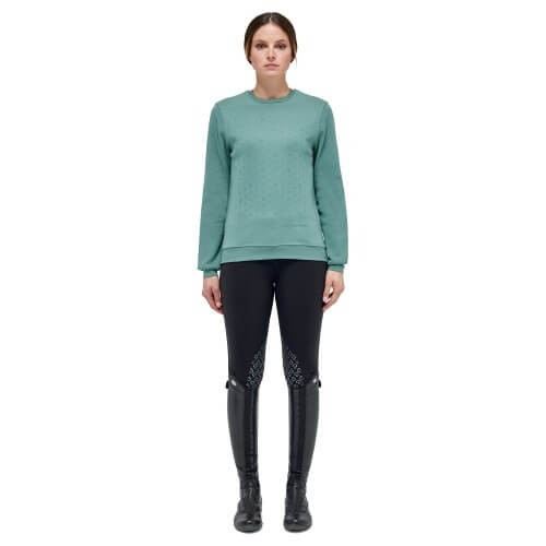 Cavalleria Toscana Shirt Damen CT Dash Cotton Piqué Crew Neck FS23, Sweatshirt, langarm