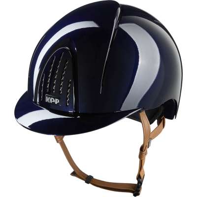 KEP Riding Helmet Smart NOVA Metal Polish with Beige Chinstrap