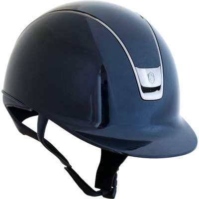 Samshield Riding Helmet Classic 2.0 Shadowglossy, Trim + Blazon Black Chrome 