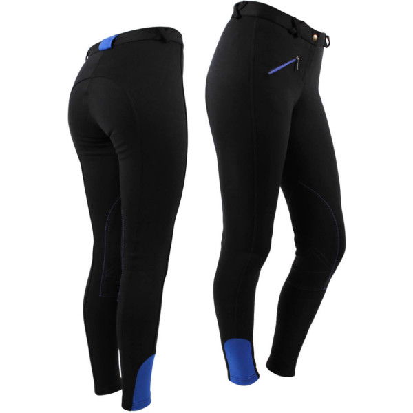 QHP Women's Riding Breeches Adult, Knee patches, Fabric