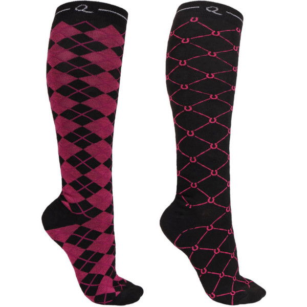 QHP Riding Socks Classic, Knee Socks, Set of 2