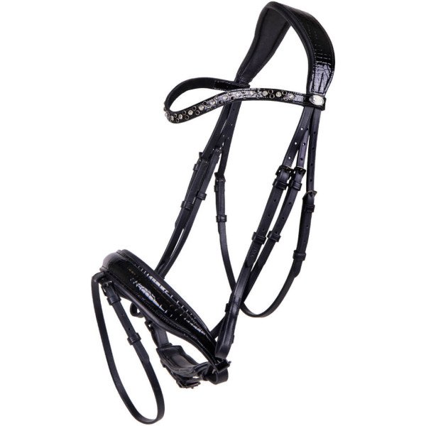 QHP Bridle Djune SS24, Swedish Combined, Patent, with Reins