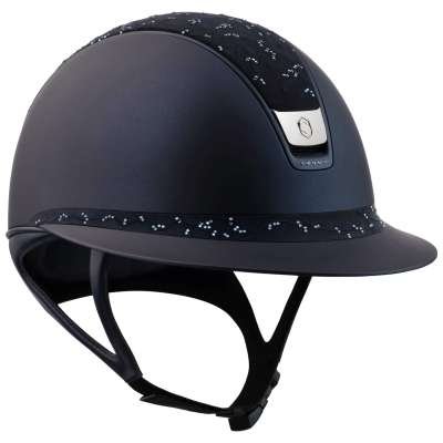 Samshield Riding Helmet MS 2.0 SM, Top + FB Crystal Leaf,Trim Matt,Blazon Blk Chrome, 5 Sw Dark Blue