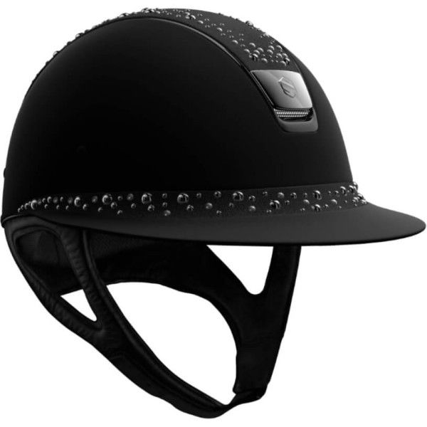 Samshield Riding Helmet Miss Shield SM,Top+FB Night Pearl,Trim+Blazon Blk Chrm,w.Dressage Chin Strap