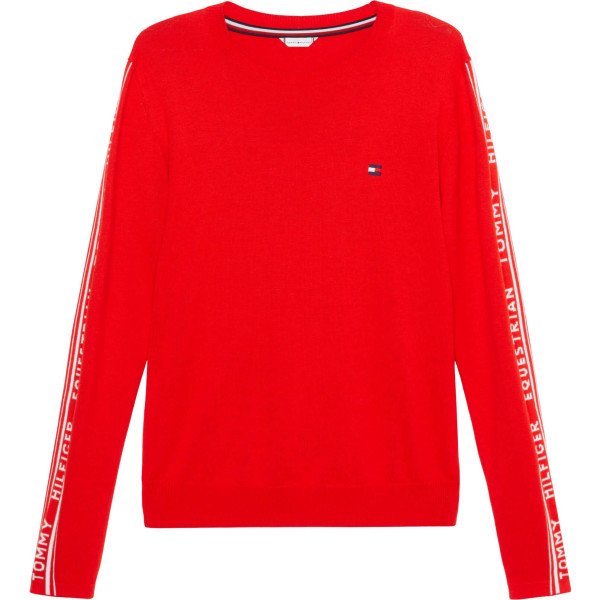 Tommy Hilfiger Equestrian Women´s Sweater Seattle Jacquard Logo SS24, Round Neck Sweater
