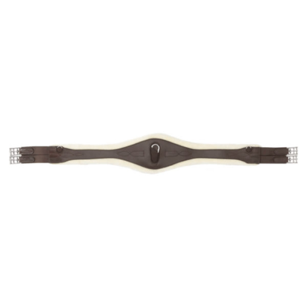 Kavalkade Saddle Girth Comfort, Long Girth, Synthetic Fur Elastic, Oiled Leather