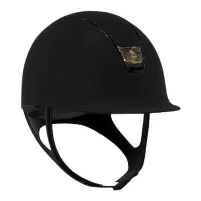 Samshield Riding Helmet Classic 2.0 Shadowmatt, Trim Black Chrome, Blazon Crystal Fabric Gold