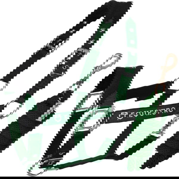 Equestro Halfter Set, Nylonhalfter mit Fleece, mit Führstrick