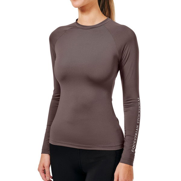 Equestrian Stockholm Shirt Damen Dynamic Base Layer Modern Mocha, Trainingsshirt, UV-Shirt, langarm