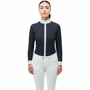 Samshield Turniershirt Damen Julia Crystal Leaf HW23, Turnierbluse, langarm Samshield Turniershirt Damen Julia Crystal Leaf HW23, Turnierbluse, langarm