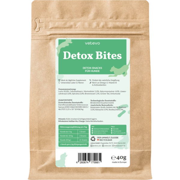 Vetevo Hundeleckerli Detox Bites, Detox-Snacks