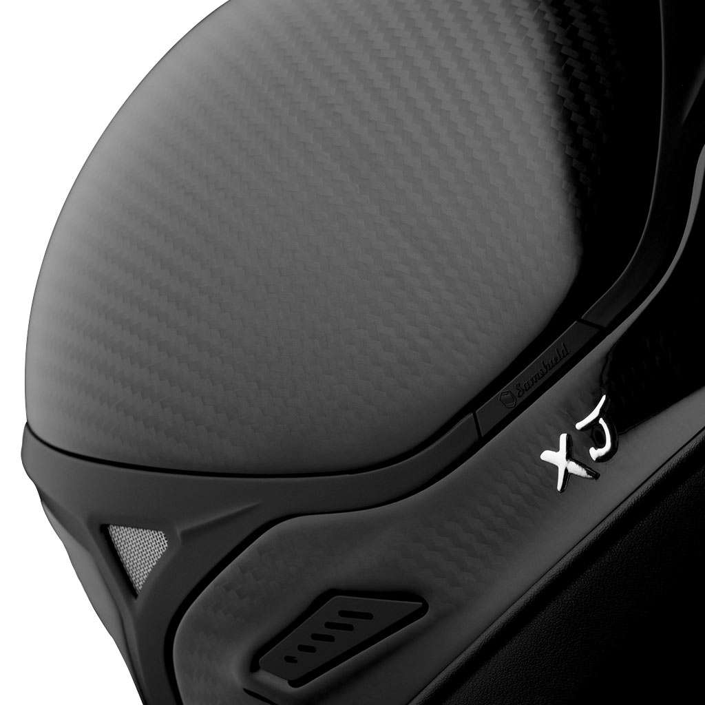 Samshield Riding Helmet XJ Glossy Trim Matt Black Blazon Black