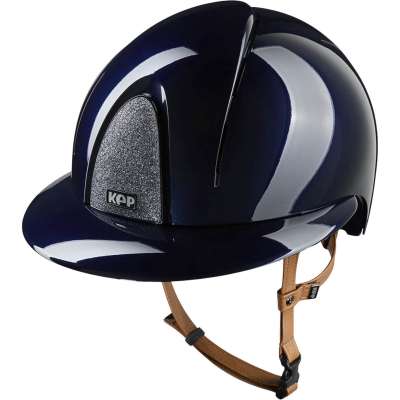 KEP Reithelm Smart NOVA Metal Polish Silver Star mit Polo-Schirm mit Beigen Kinnriemen