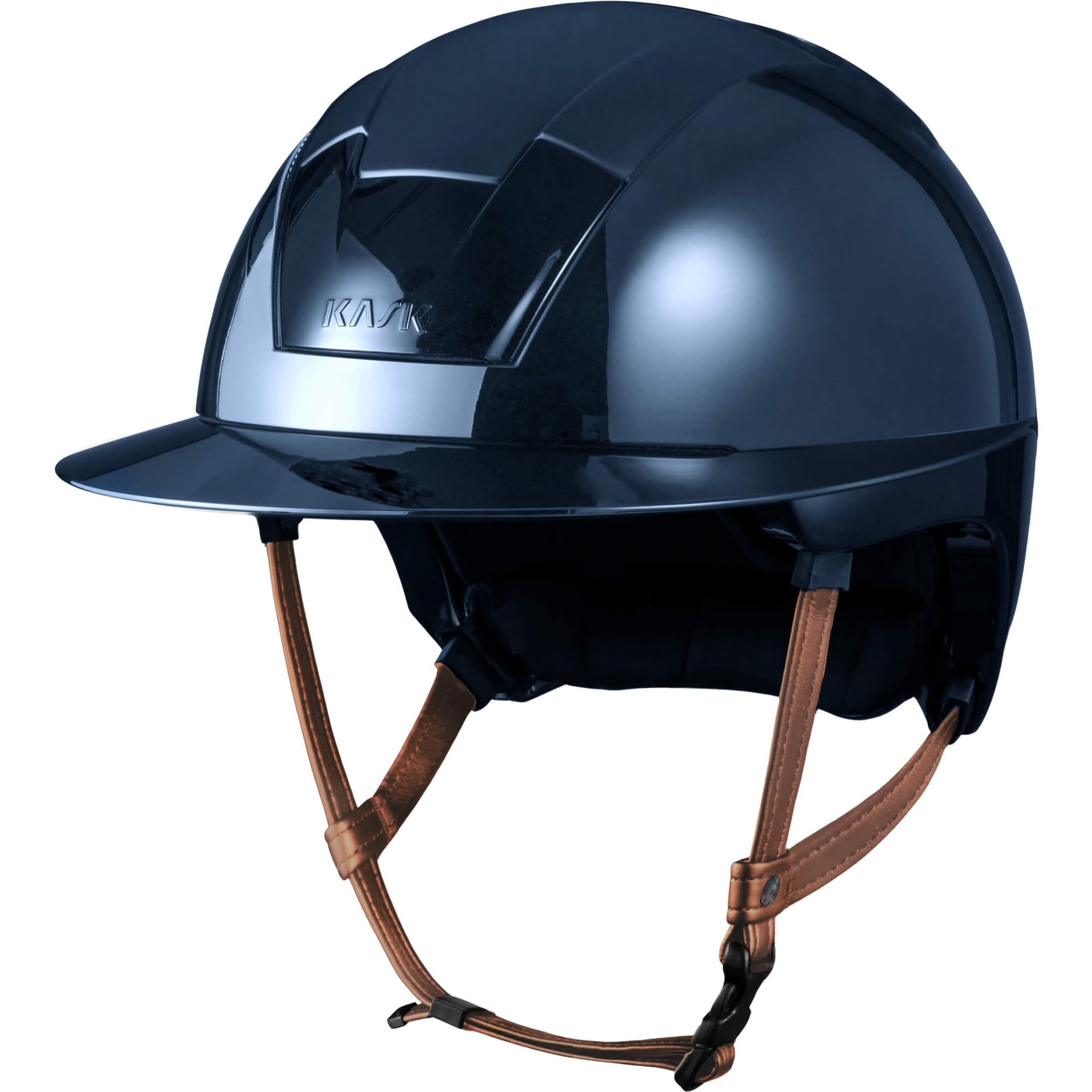 Kask Reithelm Kooki Lady Shine Lederriemen Hellbraun