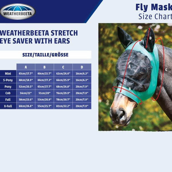 Weatherbeeta Fly Mask Deluxe Eye Protector with Ears