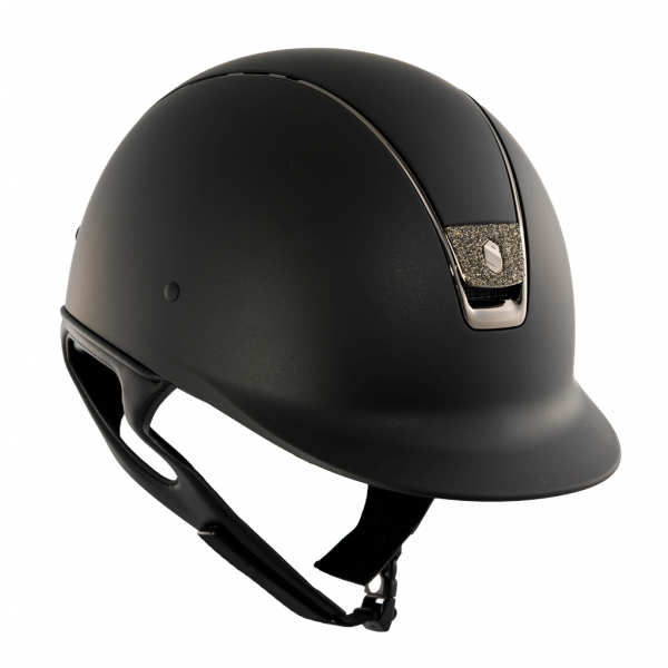 Samshield Riding Helmet Classic Shadowmatt, Trim black chrome, Blazon Crystal Fabric Metal Eclipse