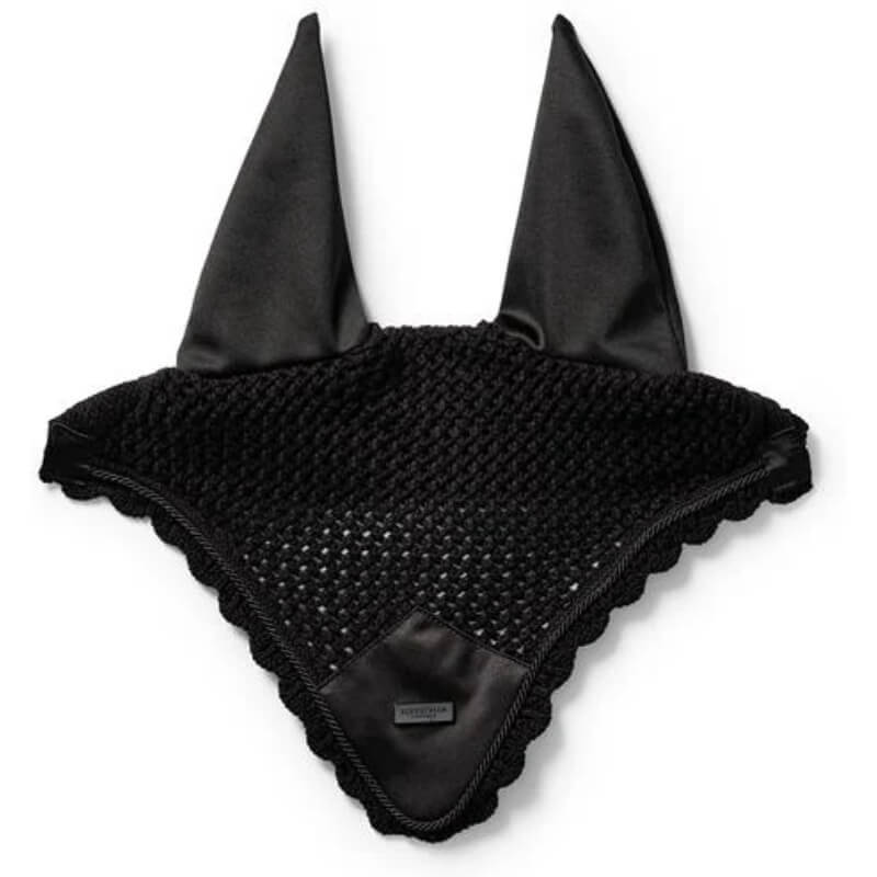 Equestrian Stockholm Fliegenhaube Plain Black, Fliegenmütze, Fliegenohren, Soundless