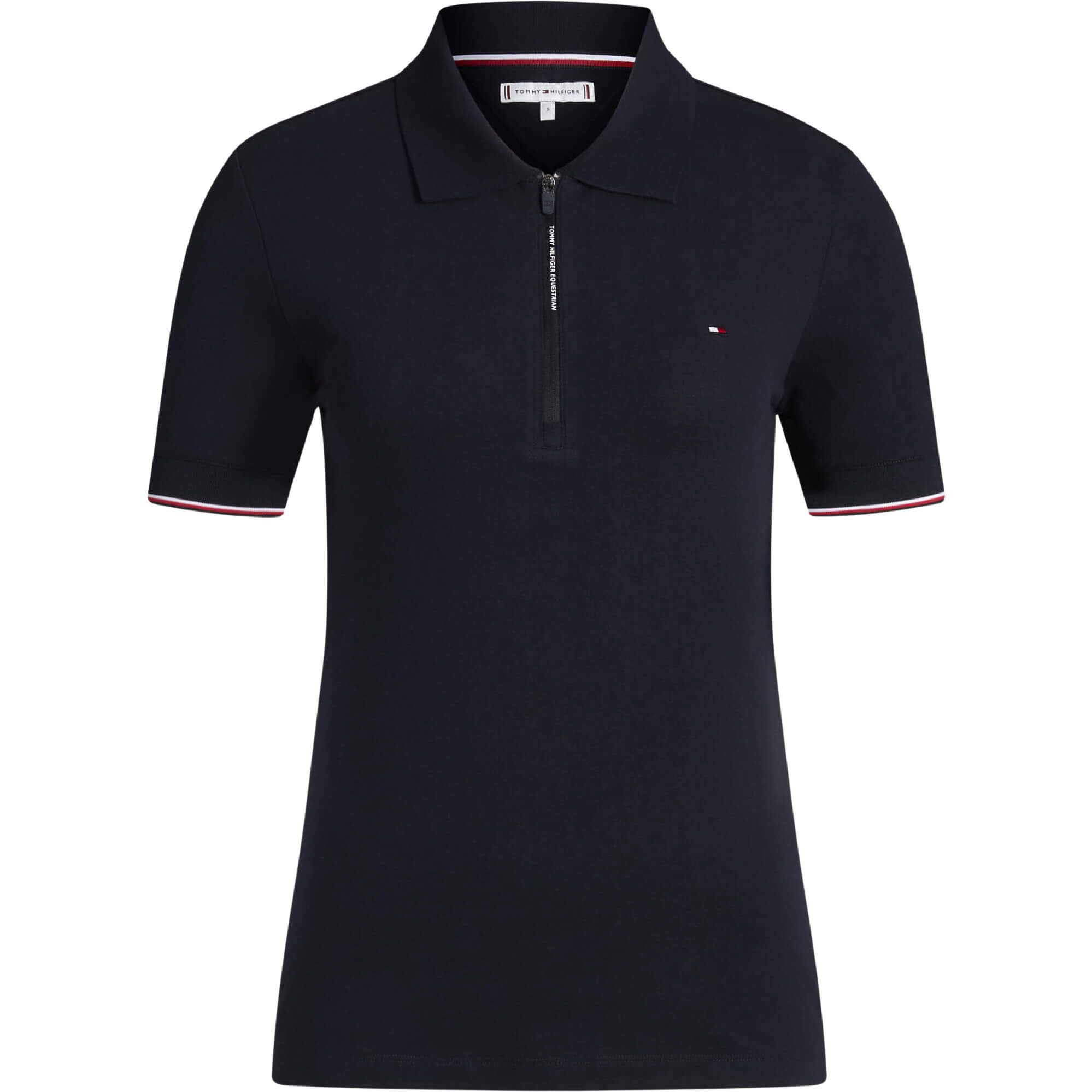 Tommy Hilfiger Equestrian Shirt Damen Anaheim Zip Polo FS26, Poloshirt, kurzarm