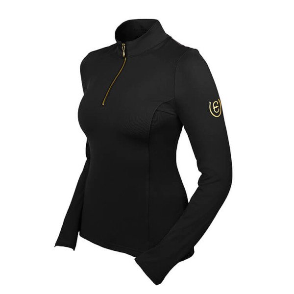 Equestrian Stockholm Women's Shirt Black Gold, Training Shirt, Long-Sleeved