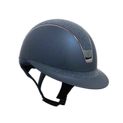 Samshield Reithelm MS 2.0 SM, Top+FB Crystal Fabric Swarovski Bermuda Blue, Trim+Blason Black Chrome