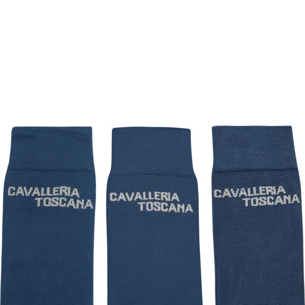 Cavalleria Toscana Riding Socks CT Jacquard Logo SS25, Knee Socks, Set of 3