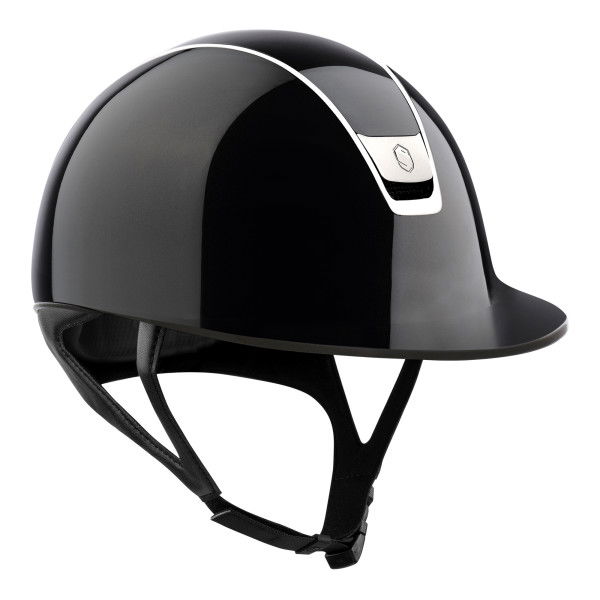 Samshield Riding Helmet Classic 2.0 Shadowglossy, Trim + Blazon Black Chrome