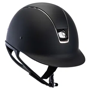 Samshield Reithelm Classic Shadowmatt, Trim Titanium, Blason Black Chrome, mit Dressurausschnitt Samshield Reithelm Classic Shadowmatt, Trim Titanium, Blason Black Chrome, mit Dressurausschnitt