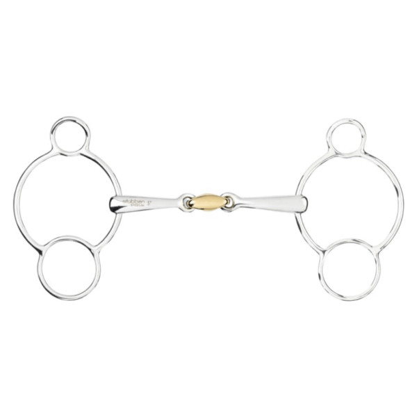 Stübben Steeltec 3-Ring Gebiss, doppelt gebrochen, Sweet Copper