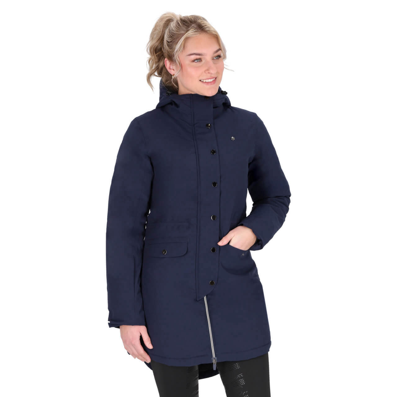 QHP Jacke Damen Linde, Lange Winterjacke