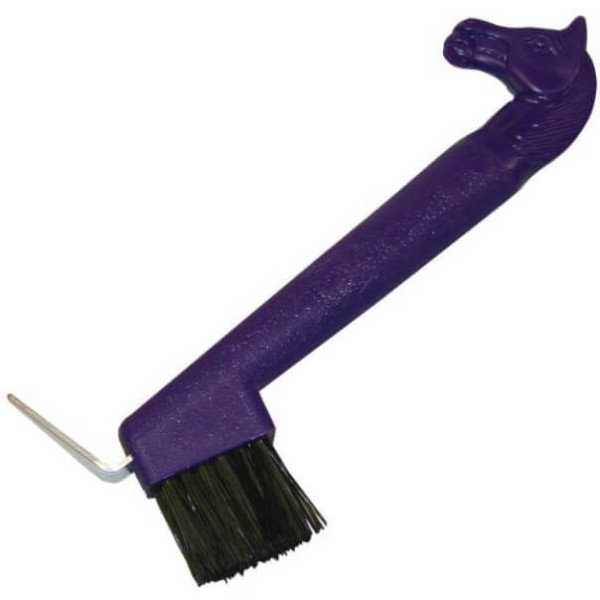 Covalliero Hoof Scraper with Brush and Horse Head