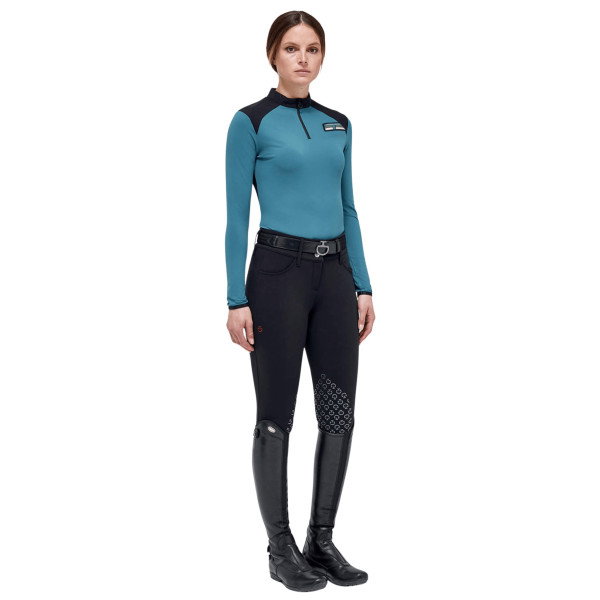 Cavalleria Toscana Trainingsshirt Damen Lightweight Performance Piqué Zip, langarm