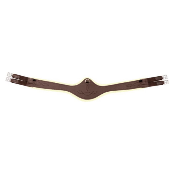 Kavalkade Saddle Girth Casper, Long Girth, Synthetic Fur Elastic, Oiled Leather